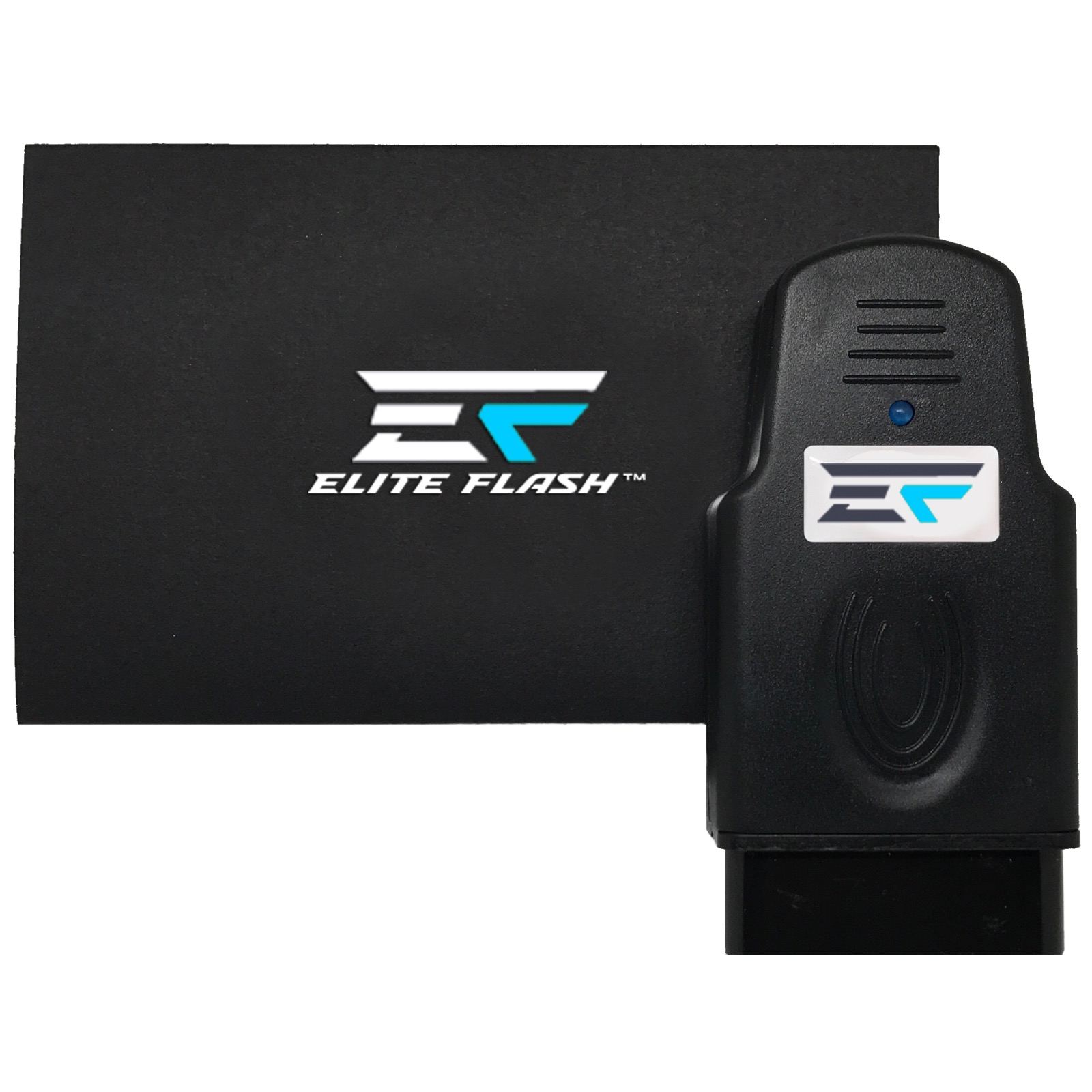 The Elite Flash OBD gearbox tuning tool with its box